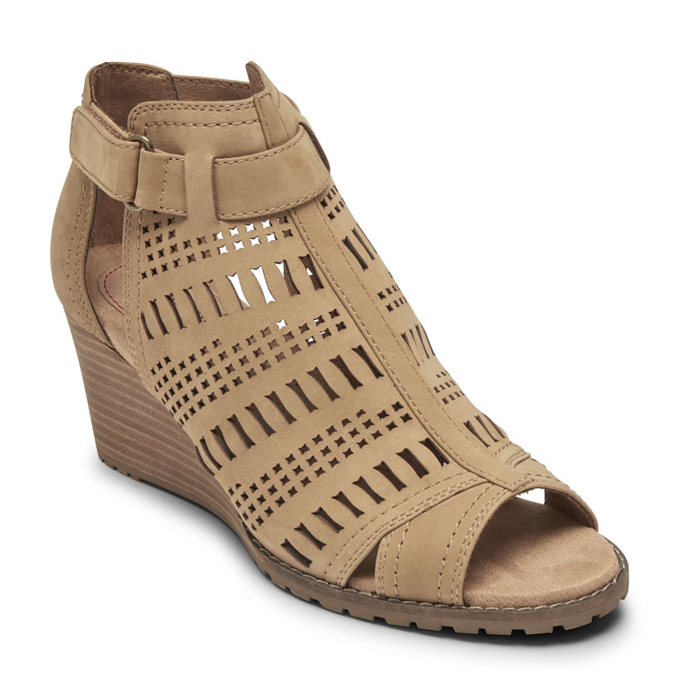 Botines Rockport Mujer Mexico - Cobb Hill Lucinda Perforated Kaki - MCFVG6432